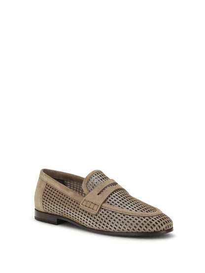 BRUNELLO CUCINELLI Sparkling Net leather Loafers