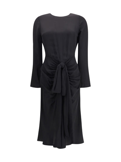 AlaïA Draped Viscose Dress - Noir Alaia