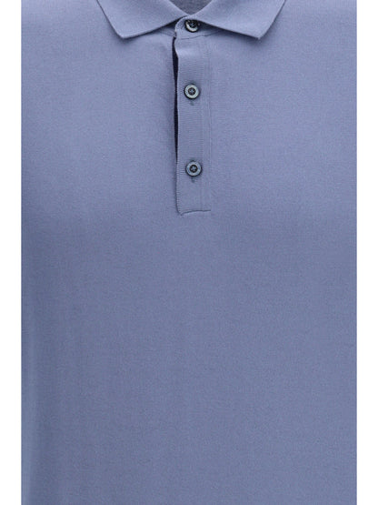 Moorer Cotton Polo - Chambray