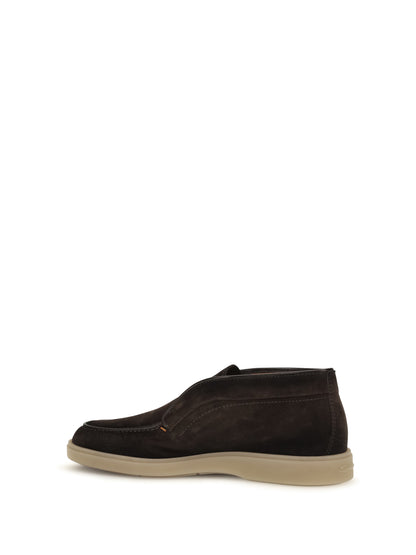 Santoni Digits suede Loafers - Dark Brown