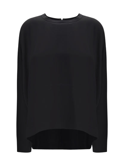Toteme Boxy Satin Top - Black