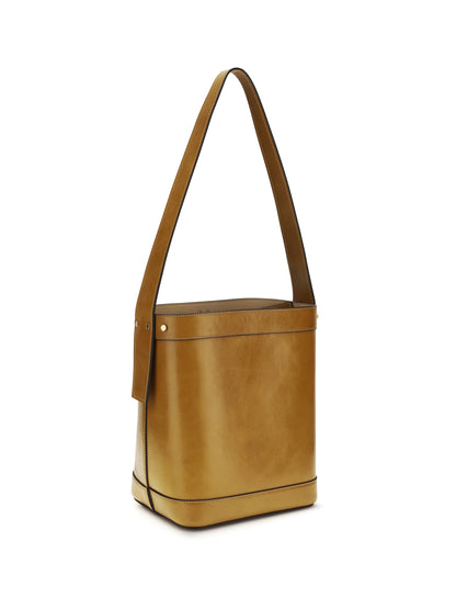 Versace Small leather Pivot Bucket Bag - Natural/Gold '82