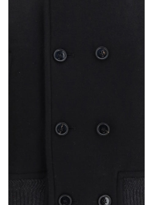 Ami Paris Wool double-breasted Bomber - Noir