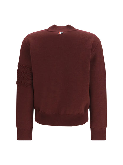 Thom Browne Ottoman Milano Stitch 4-Bar Bomber Jacket - Burgundy