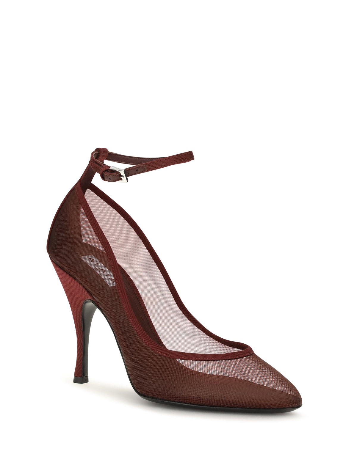 Alaïa Nude Mesh Pumps - Burgundy