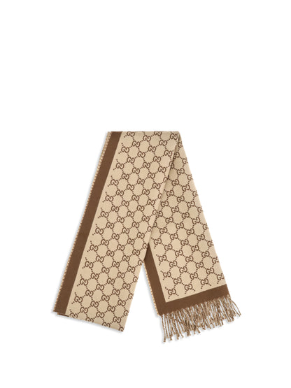 Gucci GG all-over wool Scarf - Camel/Light Brown