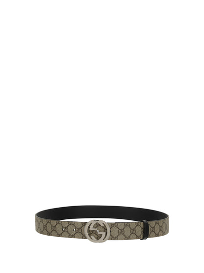 Gucci GG monogram Belt - Beige Ebony /Black