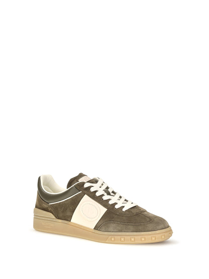 Valentino Garavani Low Top Upvillage Sneakers in suede split leather and nappa calfskin - Army Green/Army Green-Glace/Glace/Ambra