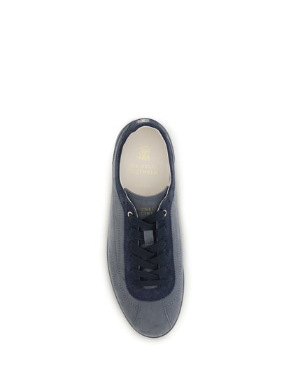 Brunello Cucinelli Nubuck and suede Sneakers with Slim sole - Twister+Midnight Blue