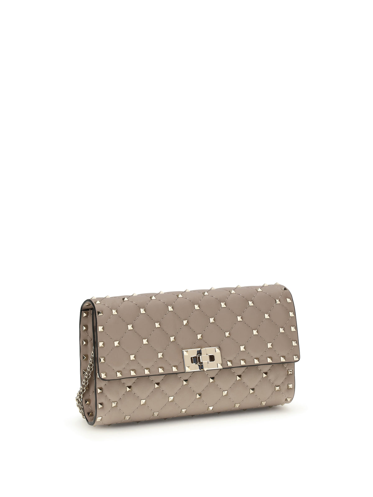 Valentino Garavani Rockstud Spike quilted Nappa Shoulder Bag - Poudre