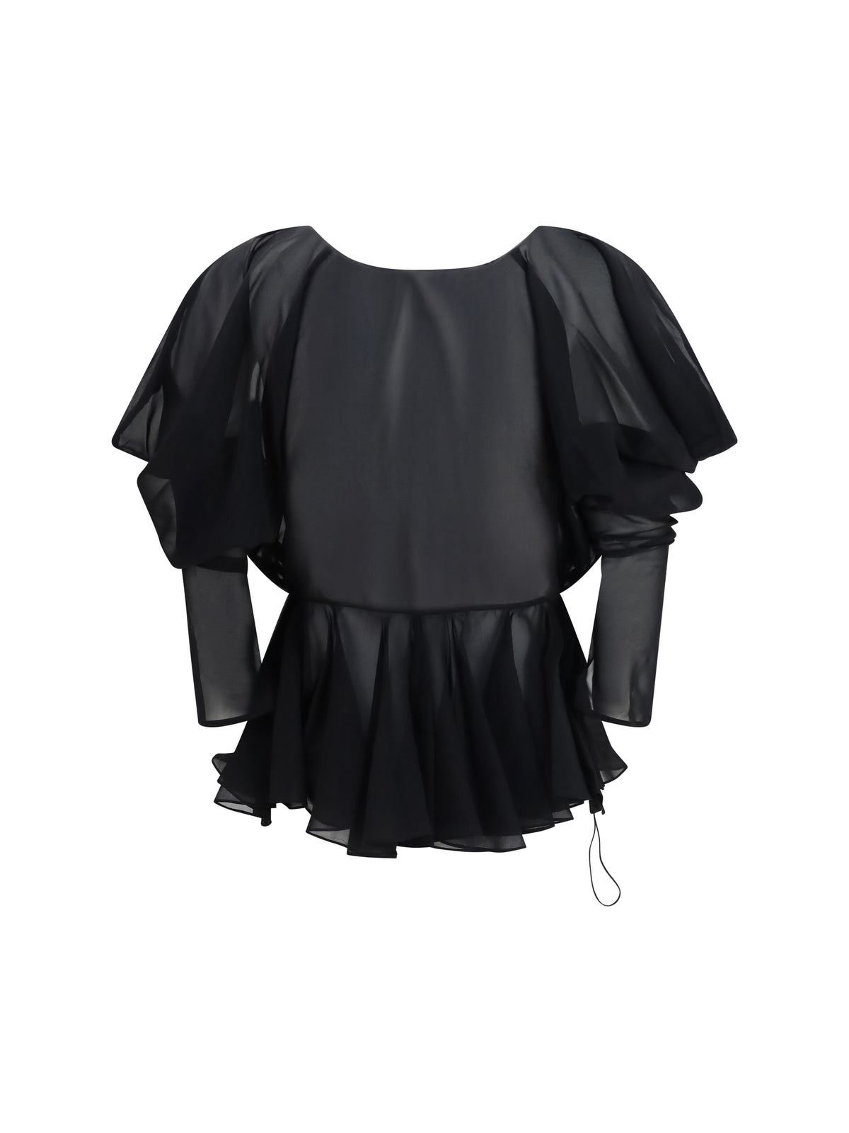 Khaite Tylar Draped V-Neck Top - Black
