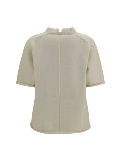 Bottega Veneta Wool and cashmere-blend knit T-shirt - Rice