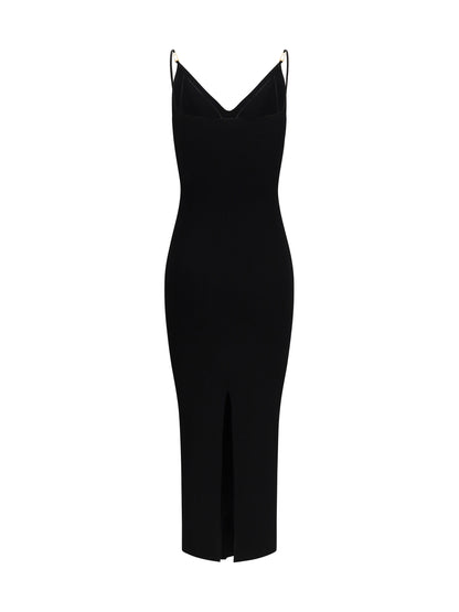 VERSACE Safety Pin Slip Midi Dress