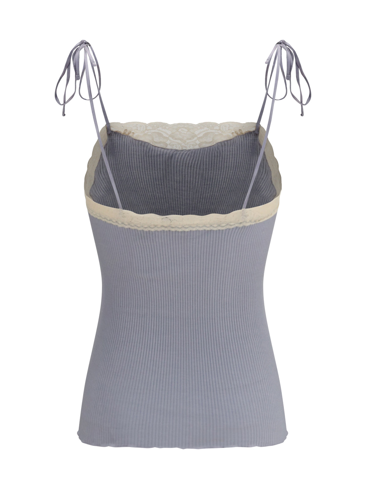 Chloé Jersey and lace thin strap Top - Cashmere Grey