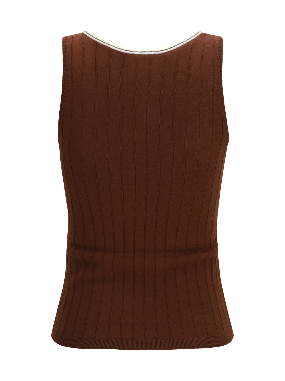 Brunello Cucinelli Ribbed jersey Top - Mulberry+Panama