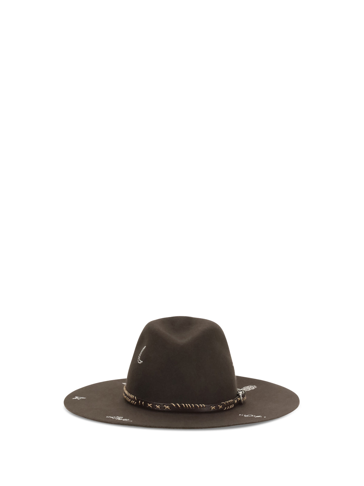 Golden Goose Embroidered wool Fedora - Dark Brown
