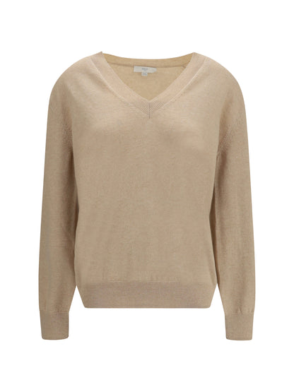 Malo Cashmere V-neck Sweater - Light Sand