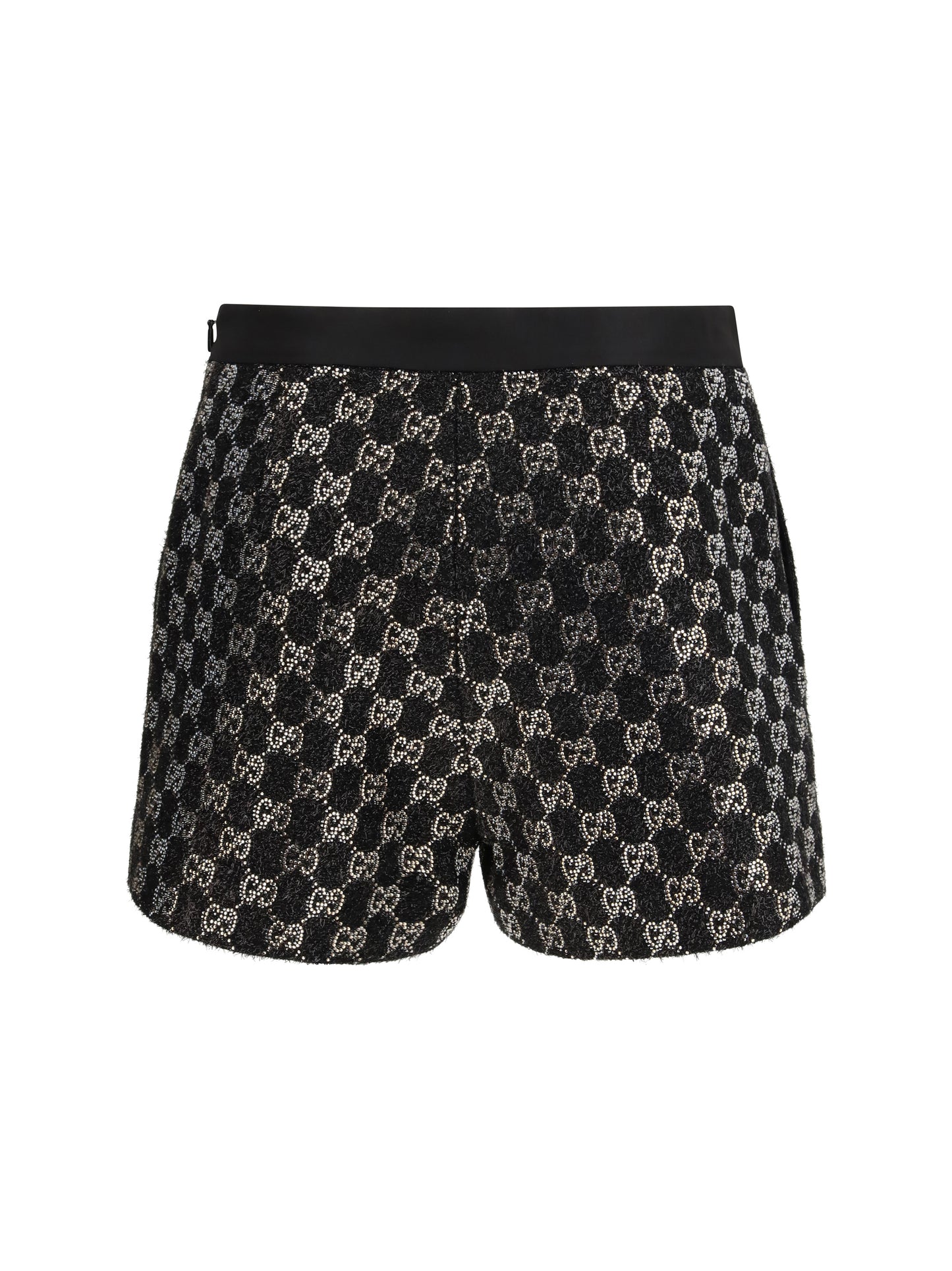 GUCCI Tweed wool lamé embroidered Shorts