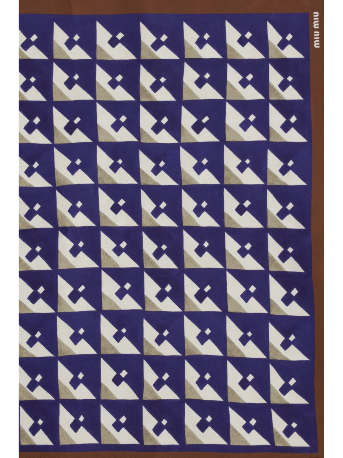 Miu Miu Geometric print Scarf - Tabacco+Inchiostro