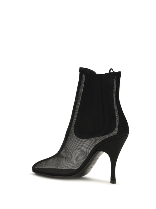 Alaïa Mesh Chelsea Ankle Boots - Noir