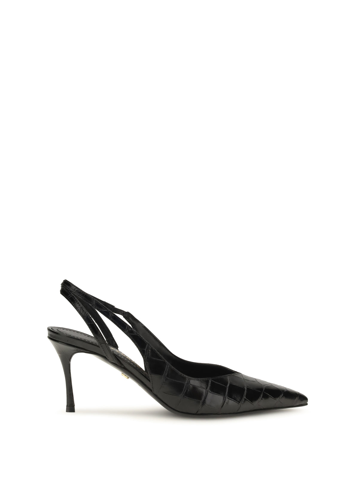 Ferragamo Crocodile-effect leather Slingback Pumps - Black