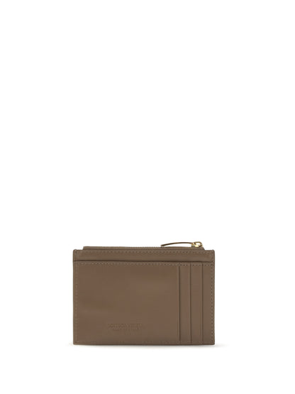 Bottega Veneta Zipped Card Holder - Pinecone-Gold