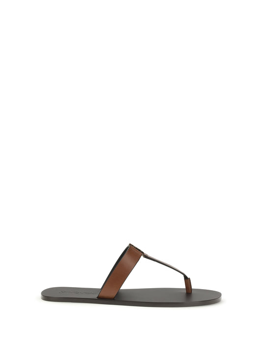 SAINT LAURENT Leather thong Sandals