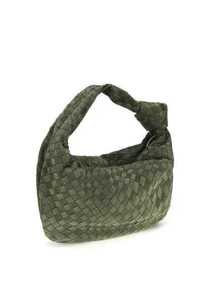 Bottega Veneta Jodie Handbag - Green Tweed-Gold