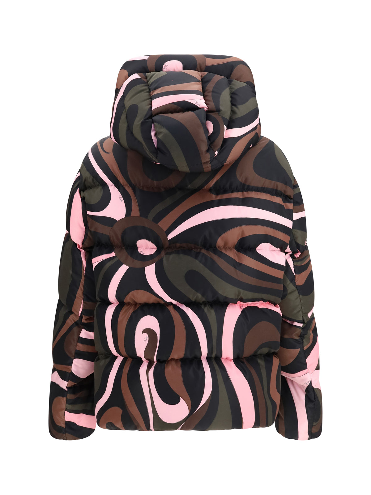 Pucci Printed Hooded Puffer Jacket - Khaki Pink