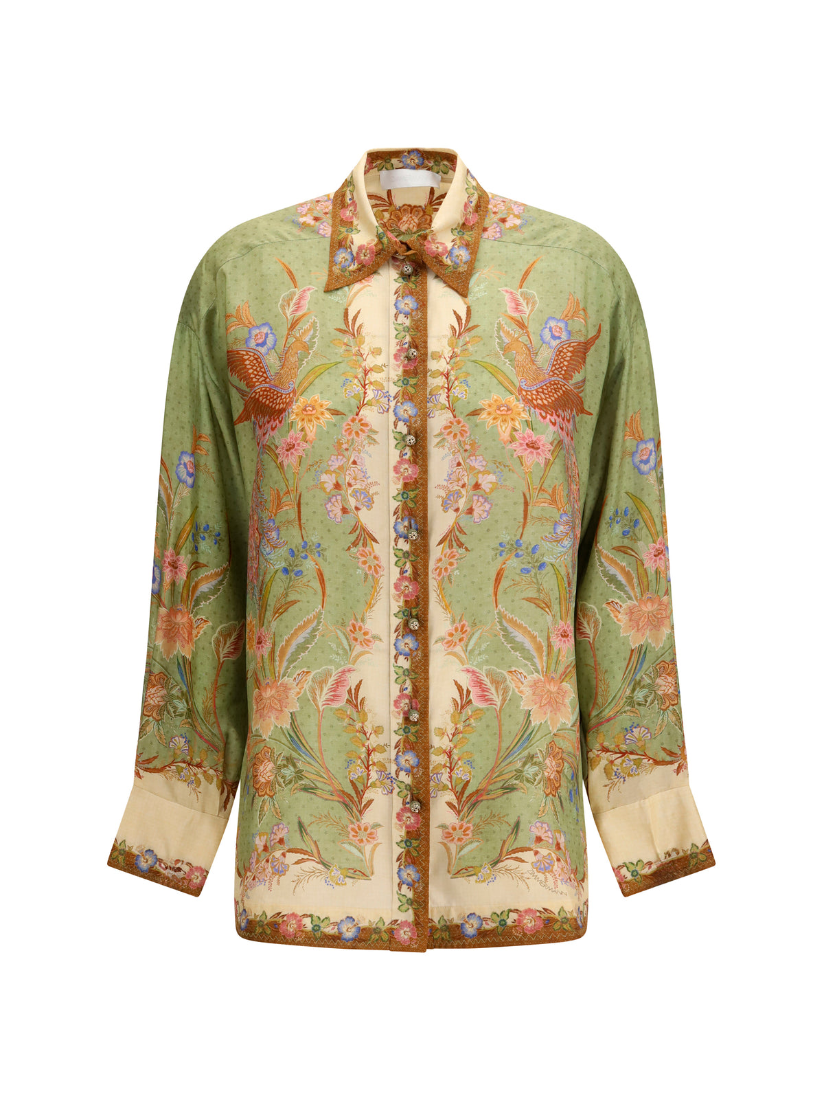 Zimmermann Indra Shirt - Khaki Scarf Floral