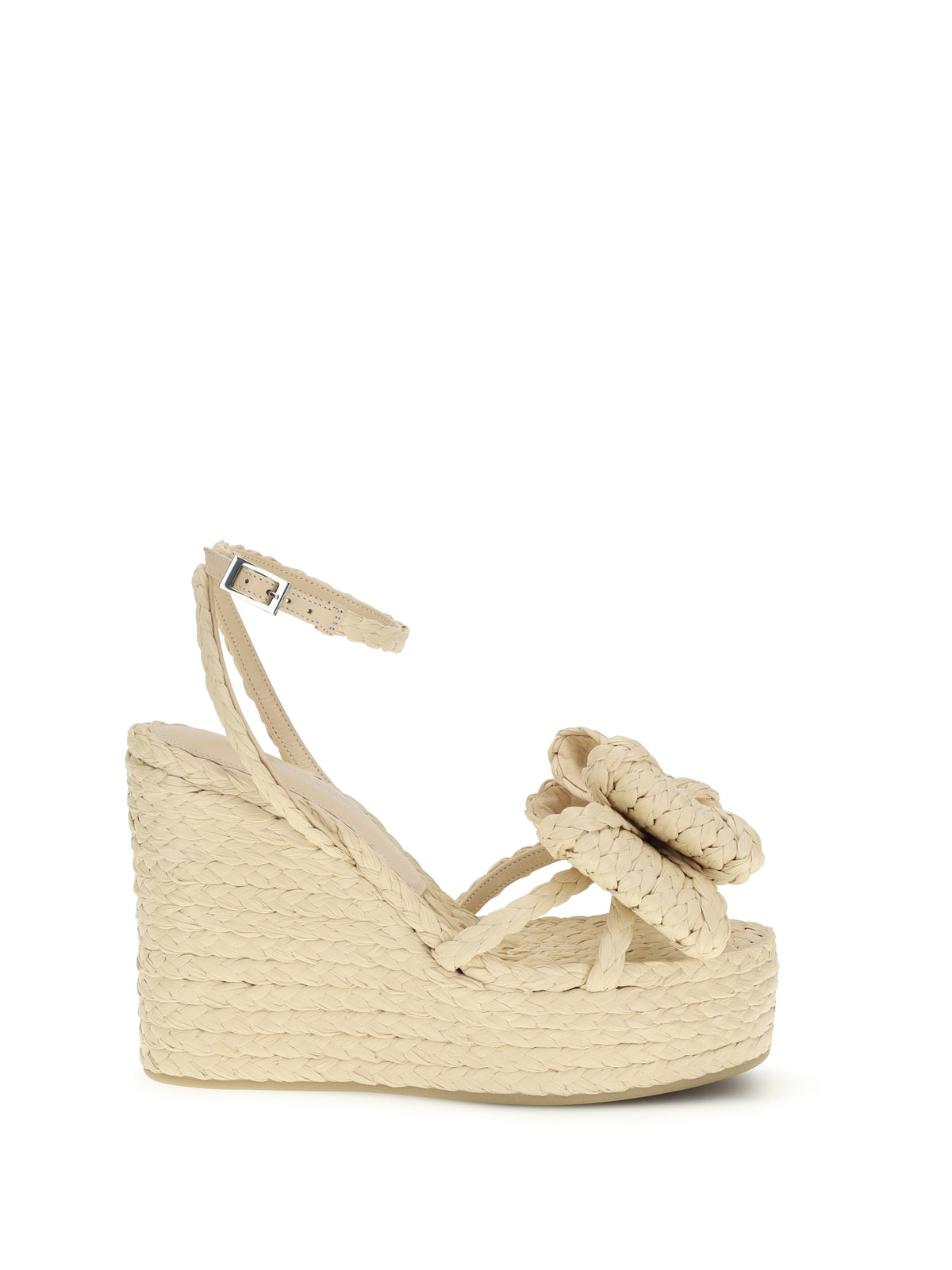 Mach & Mach Le Cadeau raffia wedge Sandals - Neutral