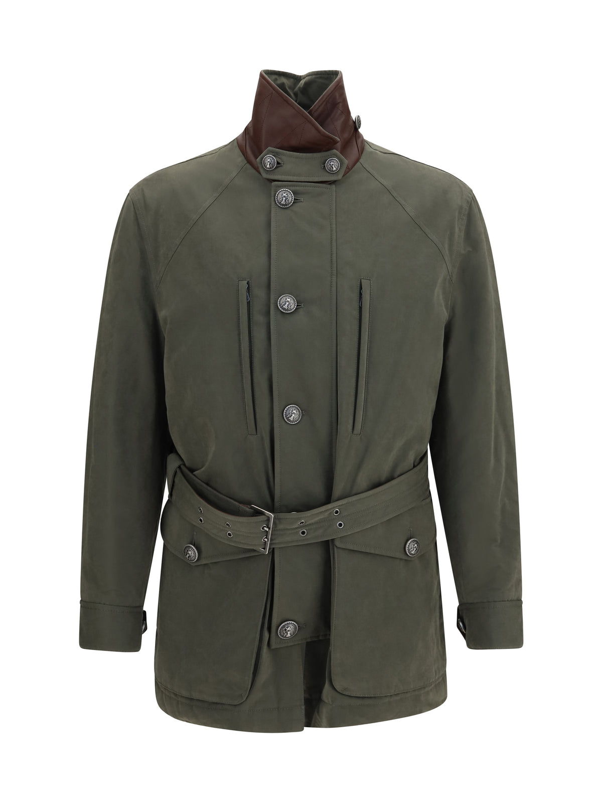 Brunello Cucinelli Belted waterproof Jacket - Military Green