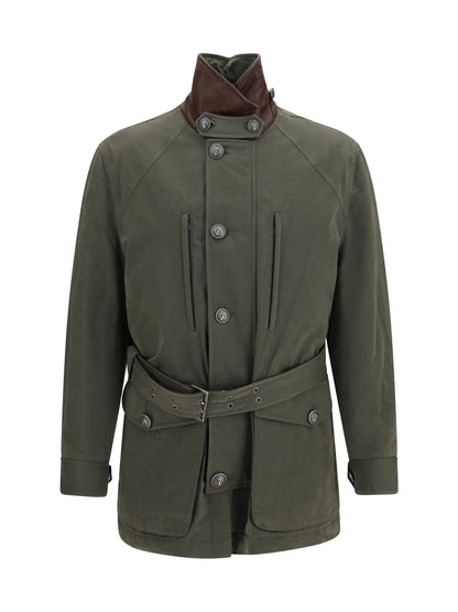 Brunello Cucinelli Belted waterproof Jacket - Military Green