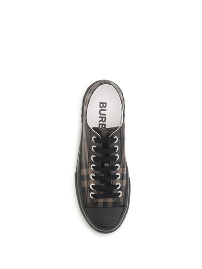 Burberry Jack Check nylon-blend Sneakers - Dark Brown Ip Chk