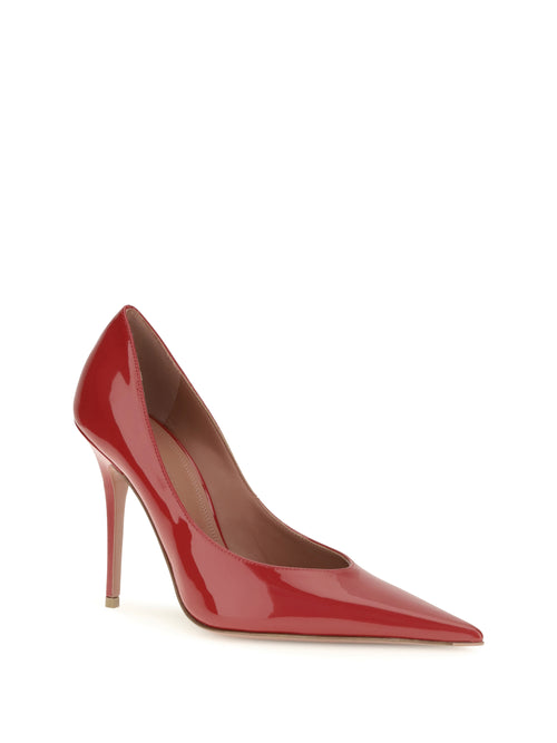Amina Muaddi Anok Pump 2.0 - Winter Red Patent