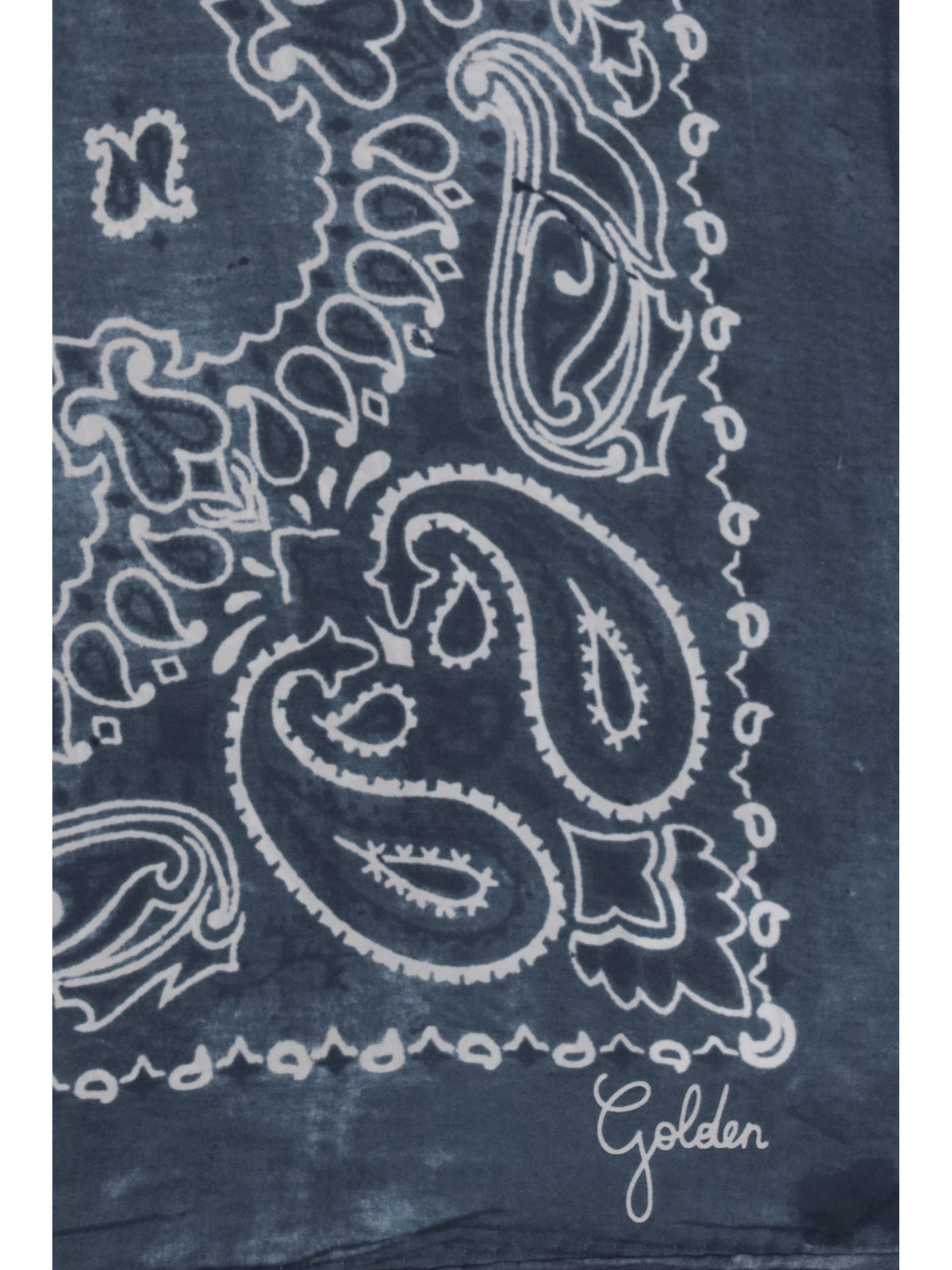 Golden Goose Golden paisley printed silk Scarf - Denim Blue