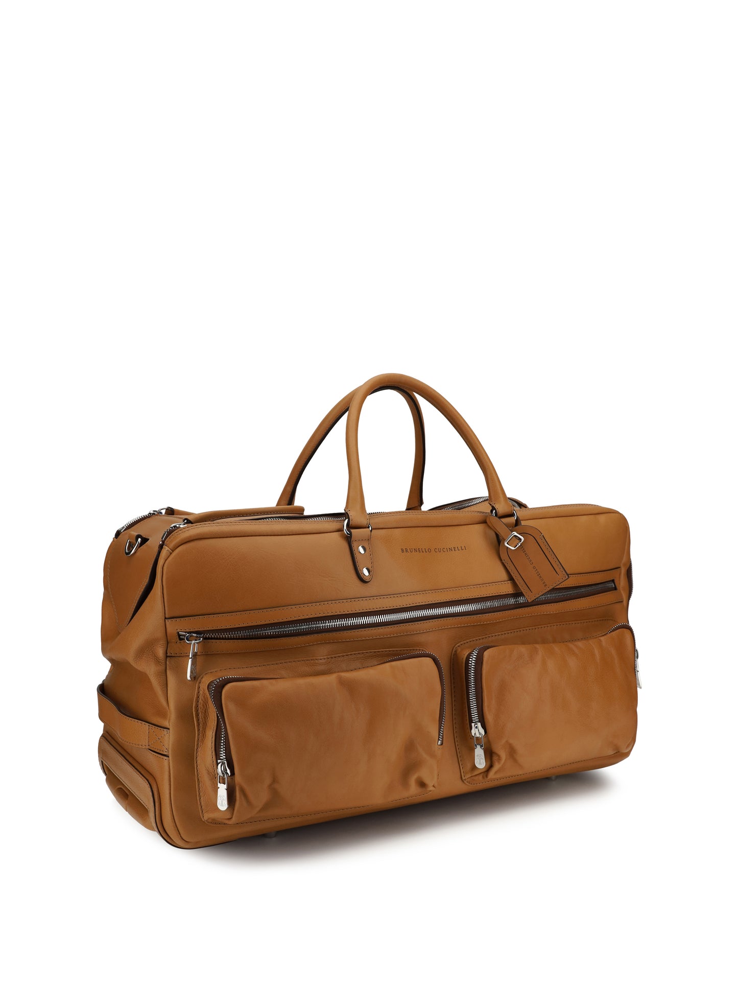 BRUNELLO CUCINELLI Leather Trolley Travel Bag