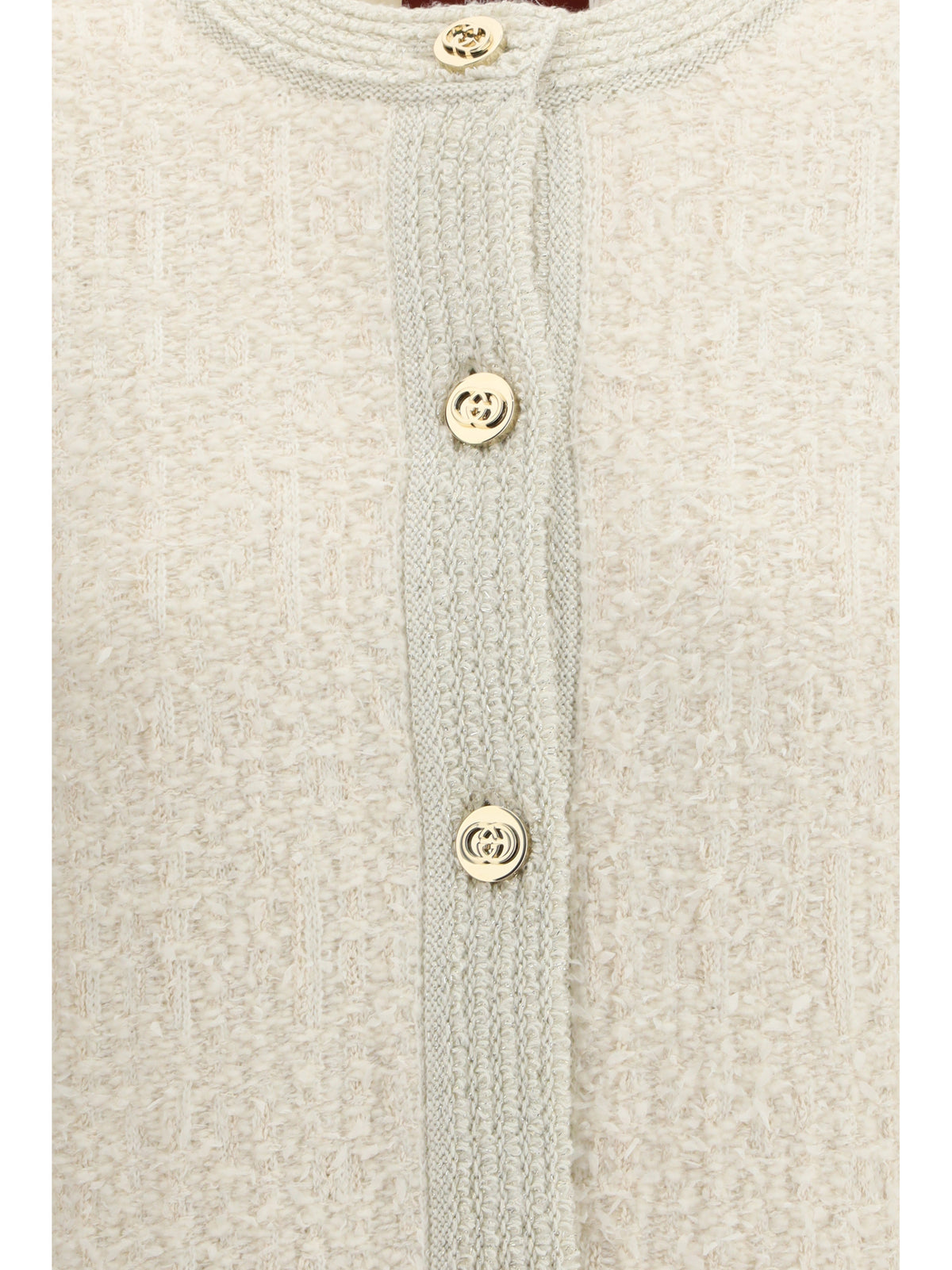 Gucci Bouclé lamé wool Cardigan - Ivory/Silver/Mc