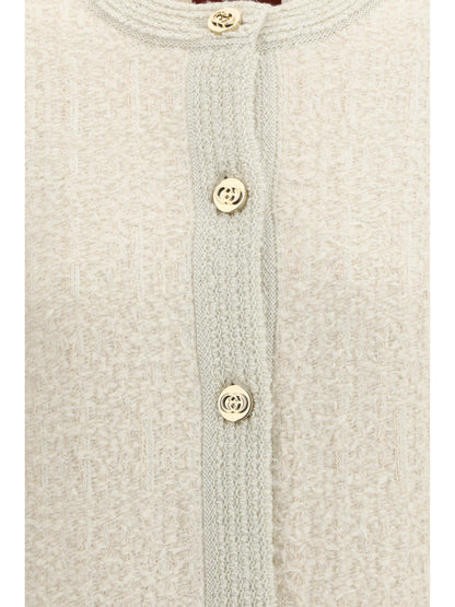 Gucci Bouclé lamé wool Cardigan - Ivory/Silver/Mc