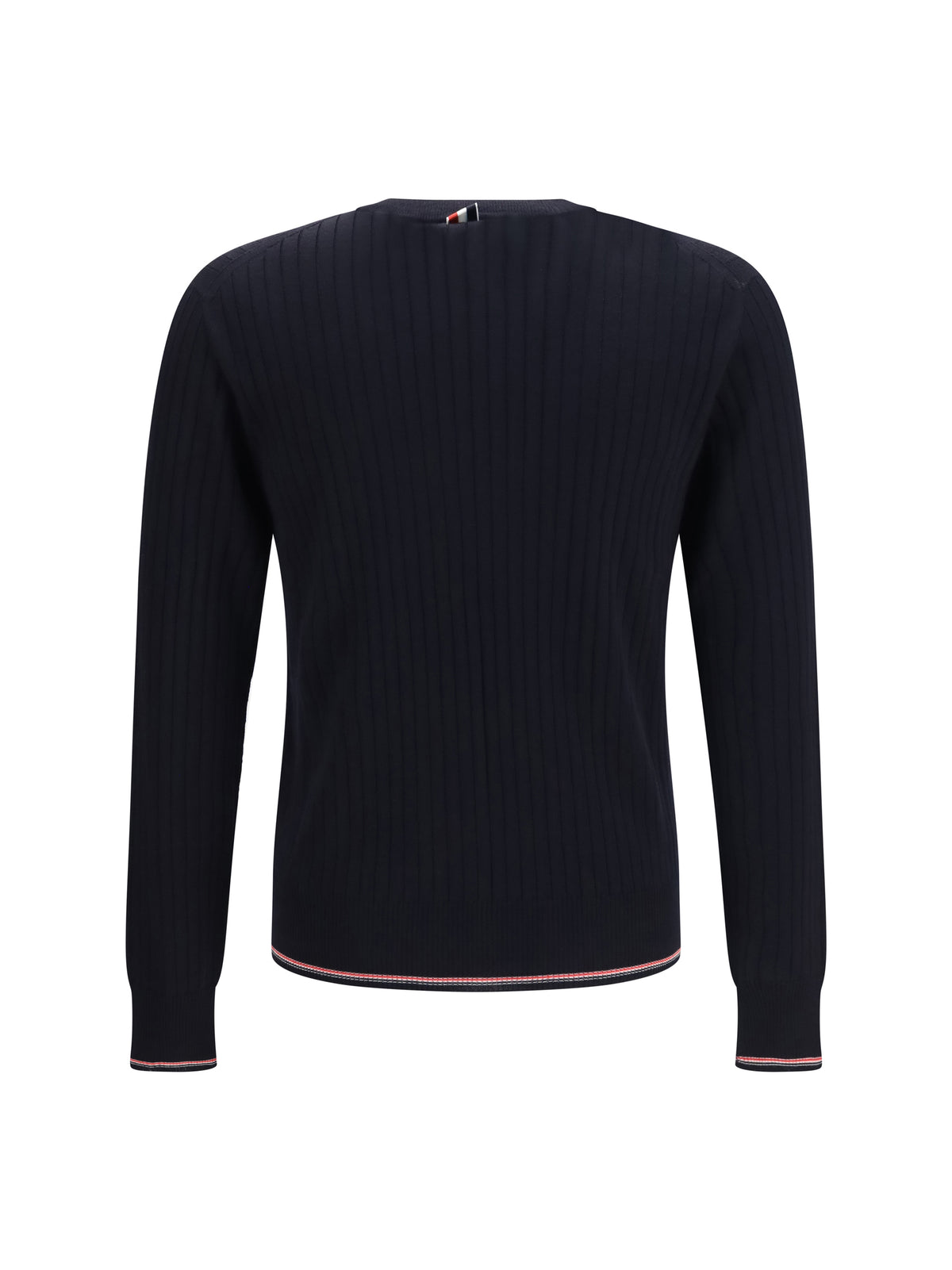 Thom Browne Crewneck cotton knit Sweater with 4-bar detail - Navy