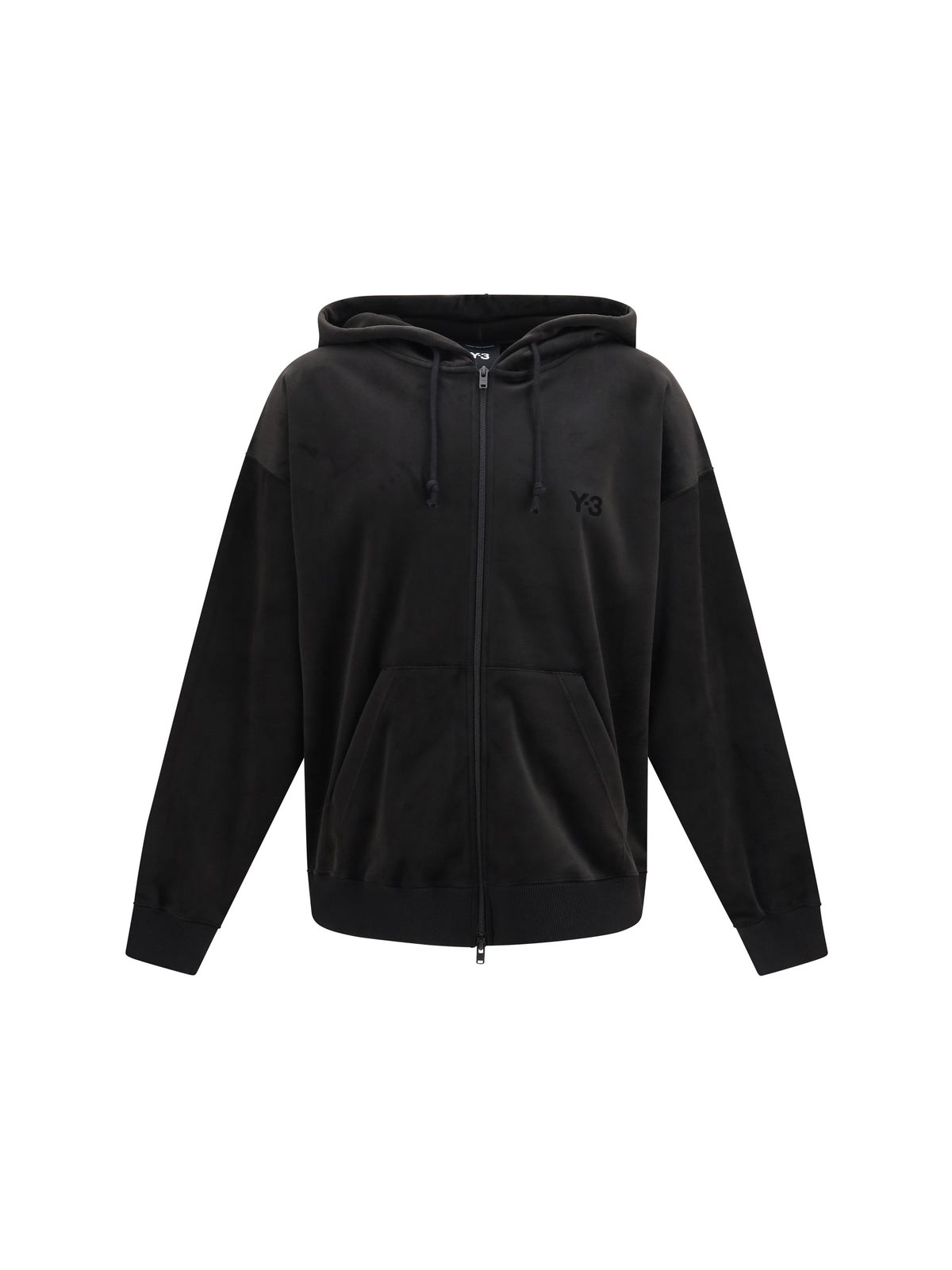 Y-3 corduroy Zip-Up Hoodie - Black