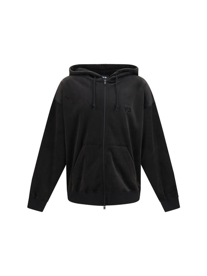 Y-3 corduroy Zip-Up Hoodie - Black