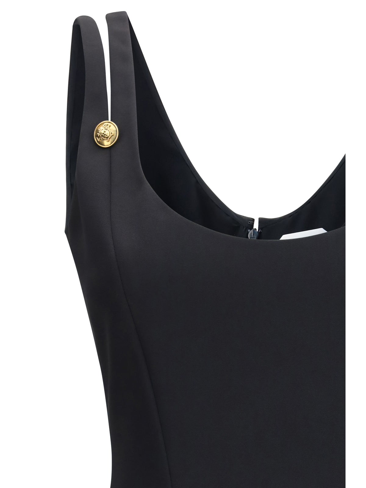 Versace Midi grain de poudre wool Dress - Black