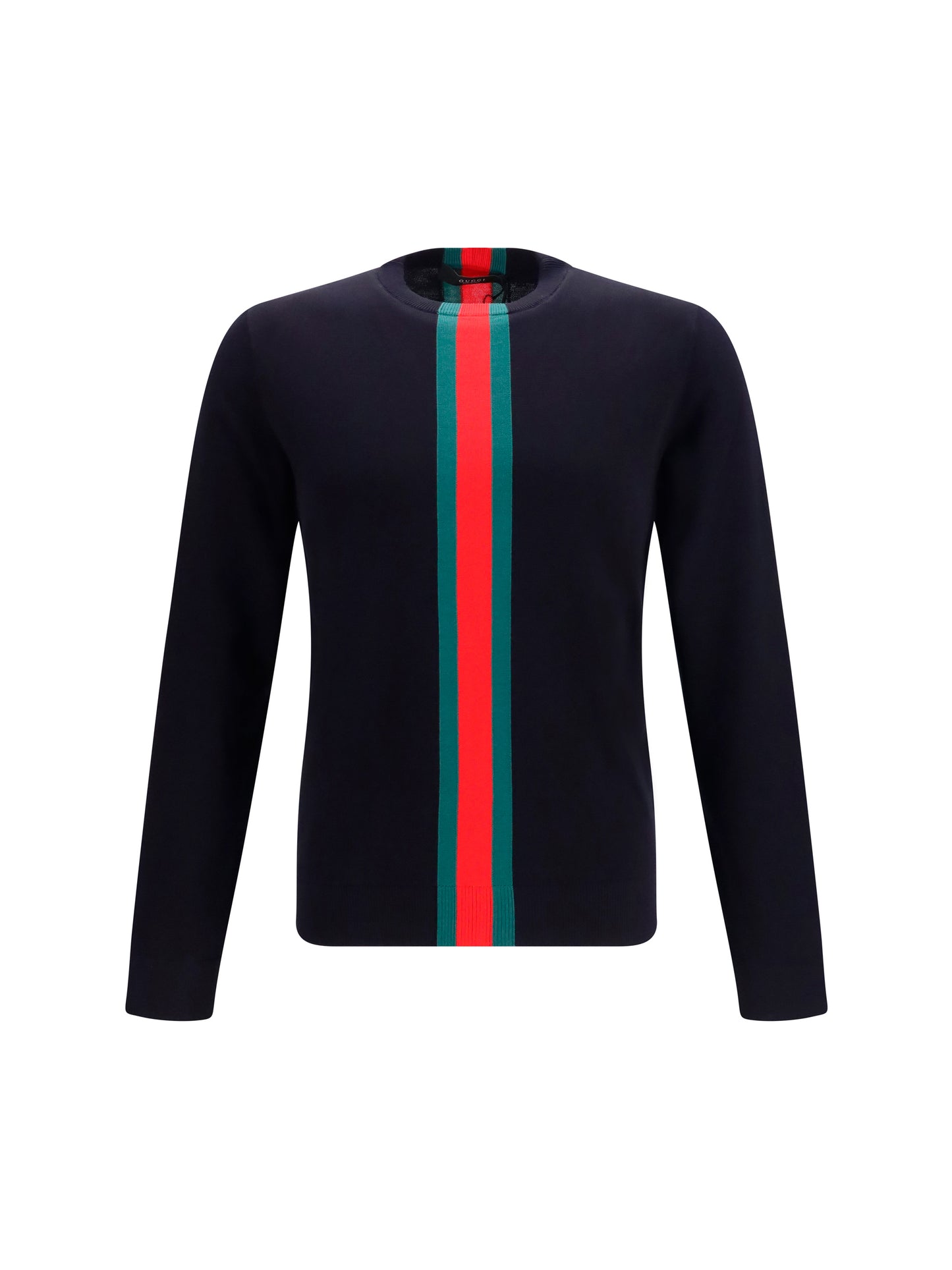 GUCCI Knitted cotton Sweater with Web intarsi