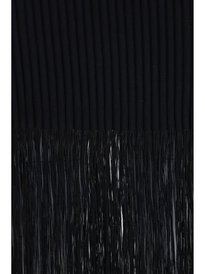 AlaïA Fringe pencil Skirt - Noir Alaia