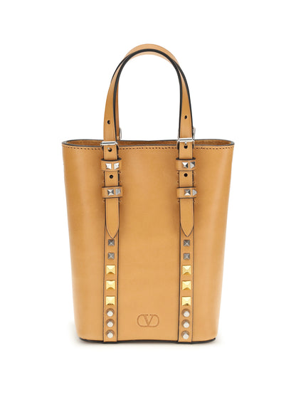 Valentino Garavani Rockstud mini Shoulder Bag - Natural Camel
