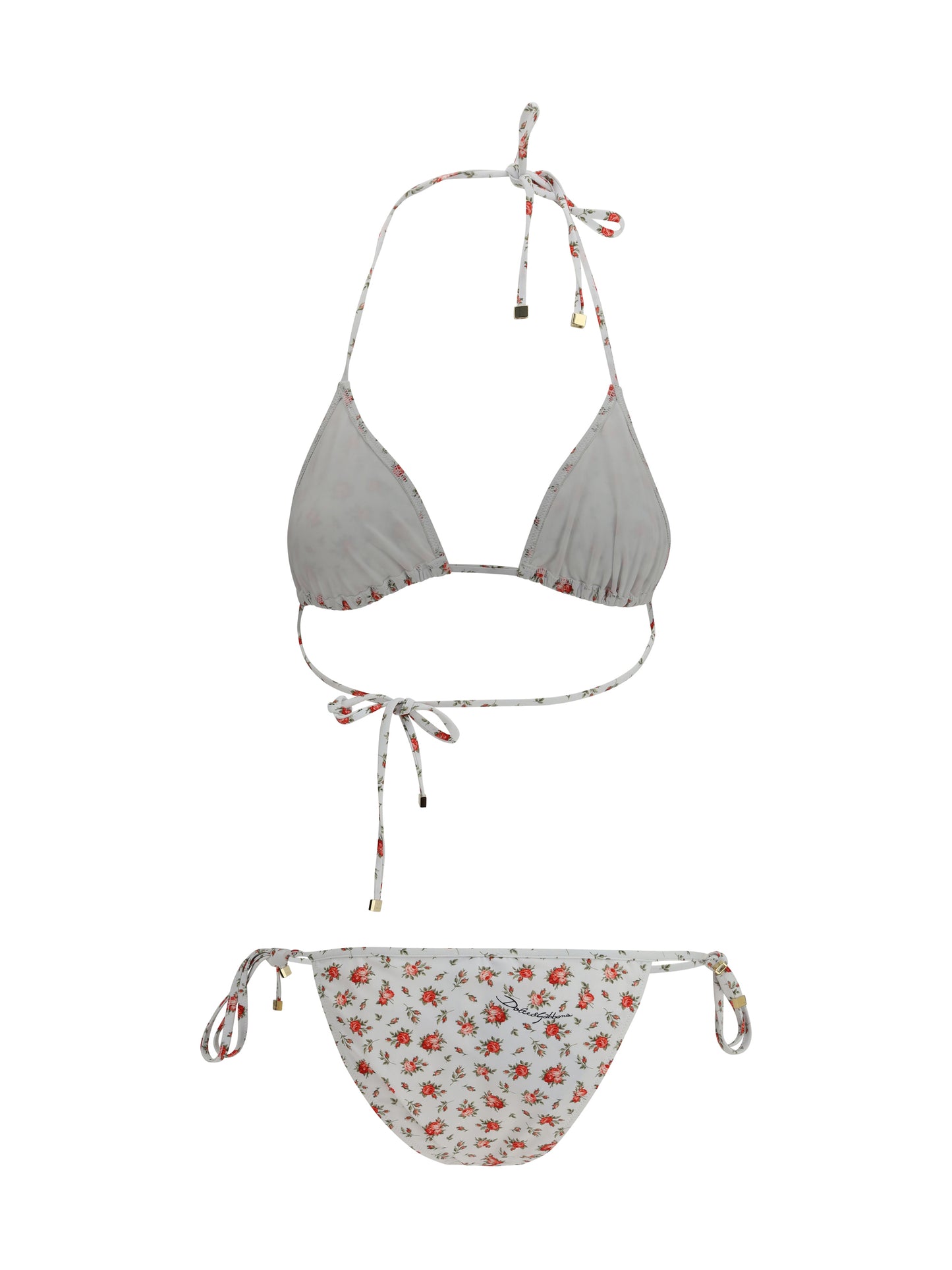 DOLCE & GABBANA Triangle Bikini with Roselline print