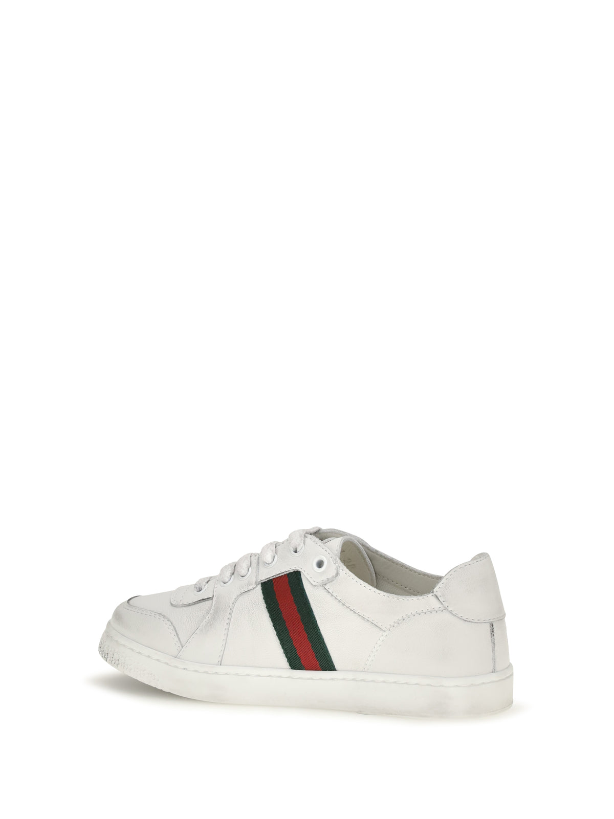 Gucci Leather Sneakers with Web detail for Boy - Great White/V.R.V