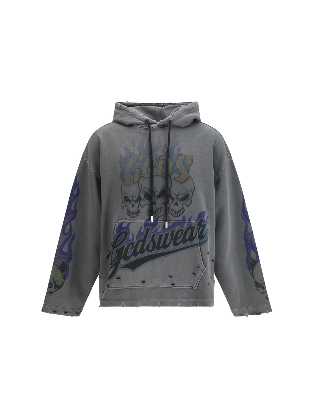 GCDS Hoodie with graphic print - Anthracite/Lilac