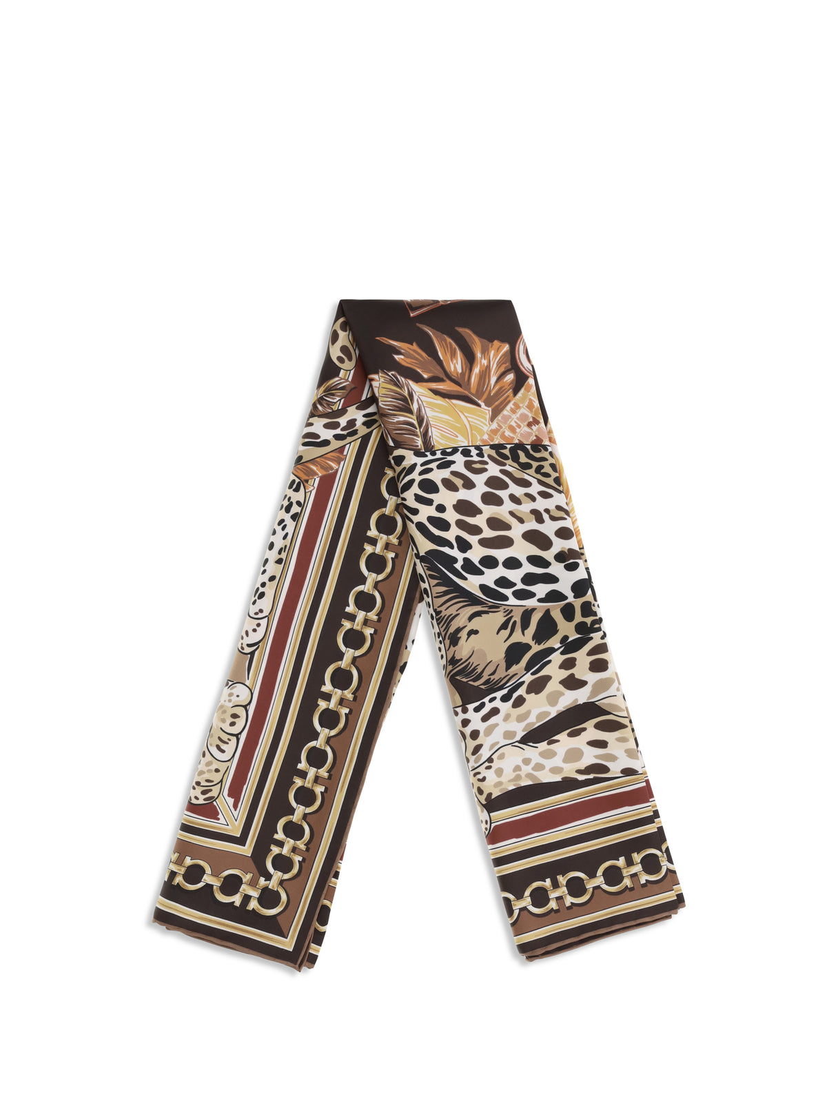 Ferragamo Leopard-print silk Scarf - Brown Patterned Light/Pastel